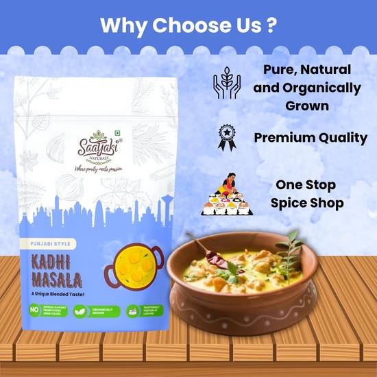 Saatyaki Naturals Punjabi Kadhi Masala -50gm | Authentic Indian Spice Blend for Punjabi Kadhi and Besan Gatta Dishes| Homemade Style