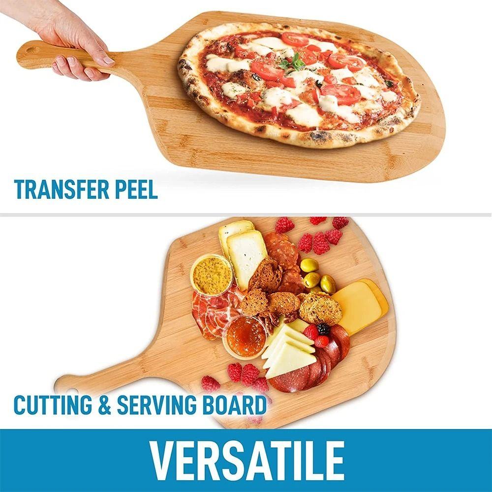 Smooth Long Handle Pizza Peel Nonstick Bamboo Pizza Cutting Board Wooden Pizza Paddle  Pizza