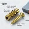 Brick Wall Expansion Screw 30 Sets 6x14mm Short Set, Heavy-Duty Metal Thread Restoration Countersunk Head Strong Grip for Cabinet Hinge Repair