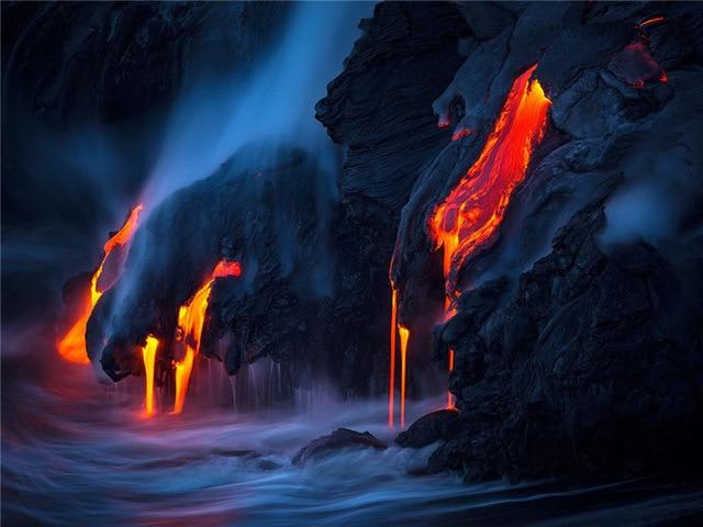 5d Алмазная картина Полный дрель Квадратный пейзаж Водопад Алмазная вышивка Продажа Цветочная мозаика Домашний декор