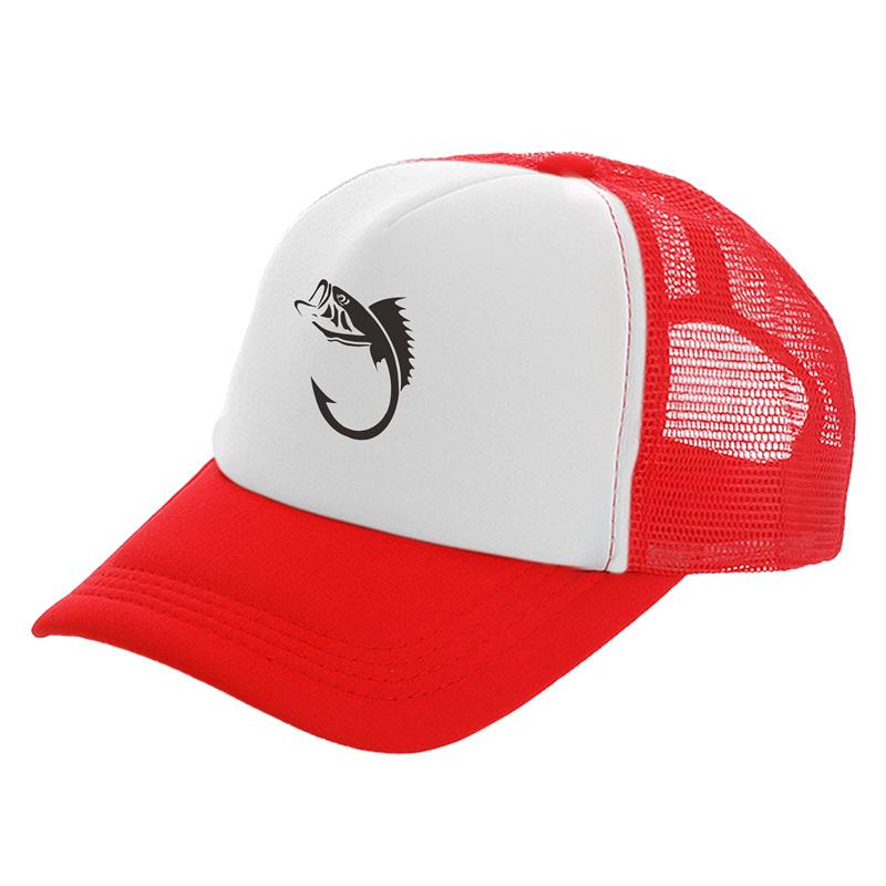 FisherUnisex Fish Hook Unisex Trucker Caps Unisex Cool Outdoor Style Fishing Hats Fashion Baseball Cap Summer Unisex Women Mesh Caps MZ