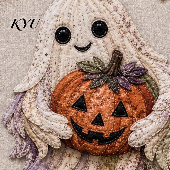 Halloween Party Home Decor Patchwork DIY Kit, Fabric Sewing Kit with Owl Skeleton Holiday Kits for Enthusiasts Ghost Witch Designs, Crafting Seasonal