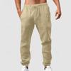 Trousers Beach Pants Pocket Drawstring Elastic Drawstring Design Simple Breathable Casual Trousers Fashion