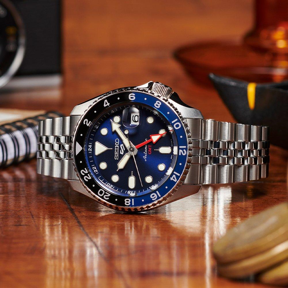 Seiko 5 Sports SSK003K1 Blueberry GMT SKX Automatic мужские часы