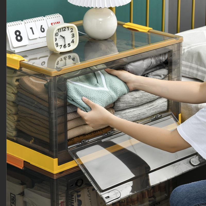 Book Storage Box Foldable Student Book Box Dormitory Book Sorting Box Transparent Household Storage Book Box