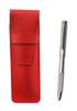 2 шт. в упаковке: тонкий пенал из воловьей кожи, красный, полностью металлический, 2 цвета, вращающаяся шариковая ручка с насечкой T23-ASR-2CMM-2