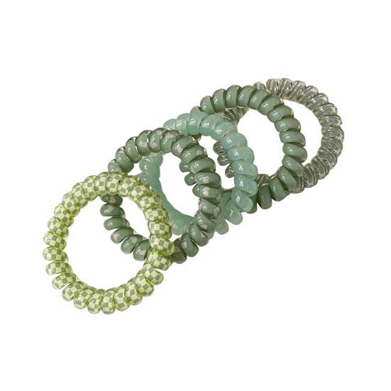 5Pcs Small Spiral Hair Coils High Elastic Ponytail Holder Women Adjustable Phone Cord Hair Ties Versatile Scrunchie Hair Accessories