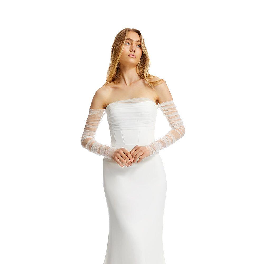 Прозрачные перчатки невесты, свадебные перчатки, длиной до локтя, без пальцев, со съемными рукавами, девичник, женские рукава, vm20A