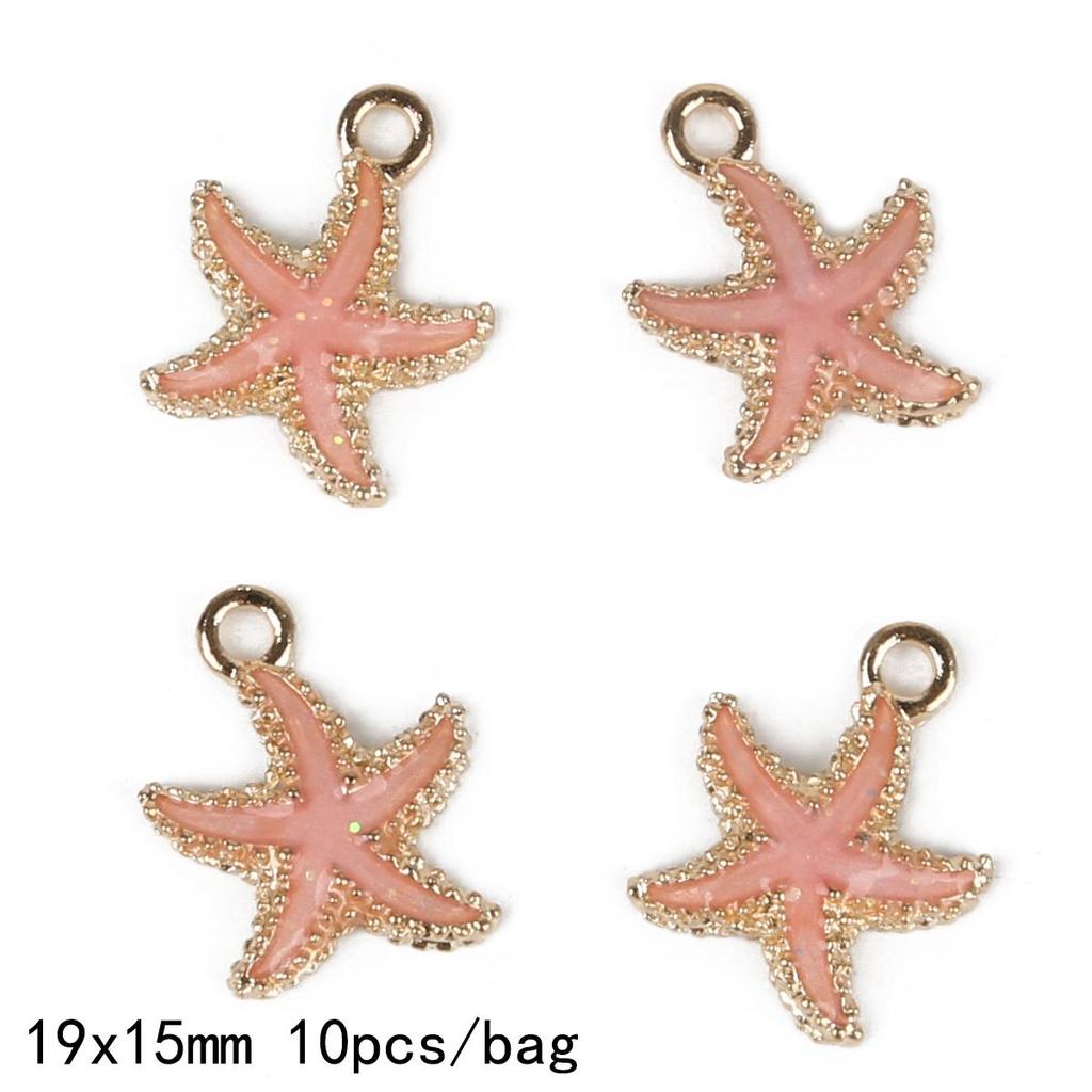 9-12Pcs Multi-Styles Starfish Shell Conch Crown Enamel Charms Pendant For Jewelry Making DIY Bracelet Necklace