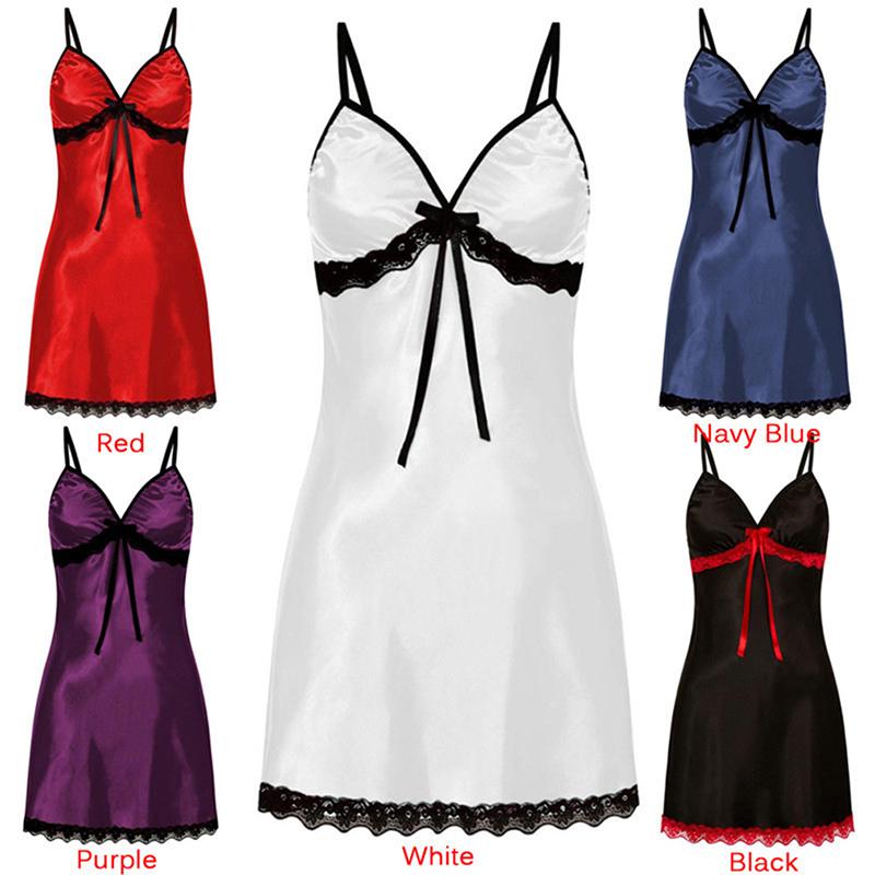 Женское кружевное нижнее белье с бантом, ночная рубашка Babydoll, ночное платье размера плюс, ослепительное
