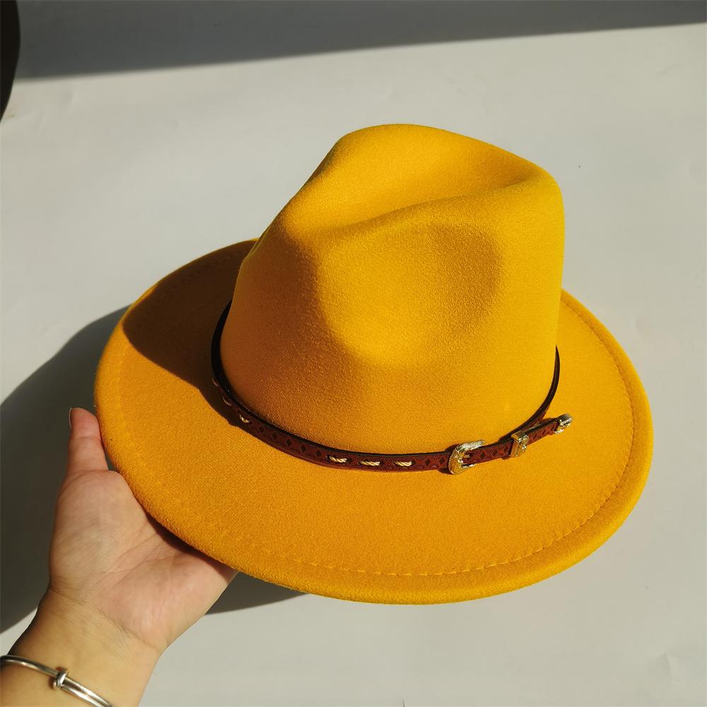 simple fedora hat for men Fedoras men Custom hat genuine leather belt panama unisex church hat Fascinator Felt Panama Cap