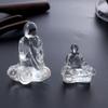 Finely Carved Glass Zen Buddha Statue Retro Transparent Tea Ceremony Ornaments Mini Delicate Crystal Ornament Office