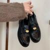 Найди второй волосок! Модная универсальная новая ретро-полированная обувь из лошадиной кожи, лоферы на толстой платформе и толстом каблуке, маленькие кожаные туфли