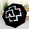 Black Rose Symbol Compact Travel Automatic Umbrella with 8-Rib Sturdy Construction Perfect for Outdoor Adventures Fashionable Accessory