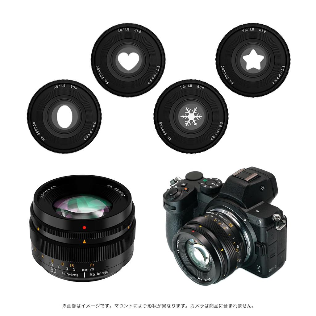 50mm Phantom Z Single Large Variable 4 Pattern Bokeh Options MF Black SG-image F1.8 Lens, Full-Frame Compatible, Mount, Focus, Aperture, Aperture,