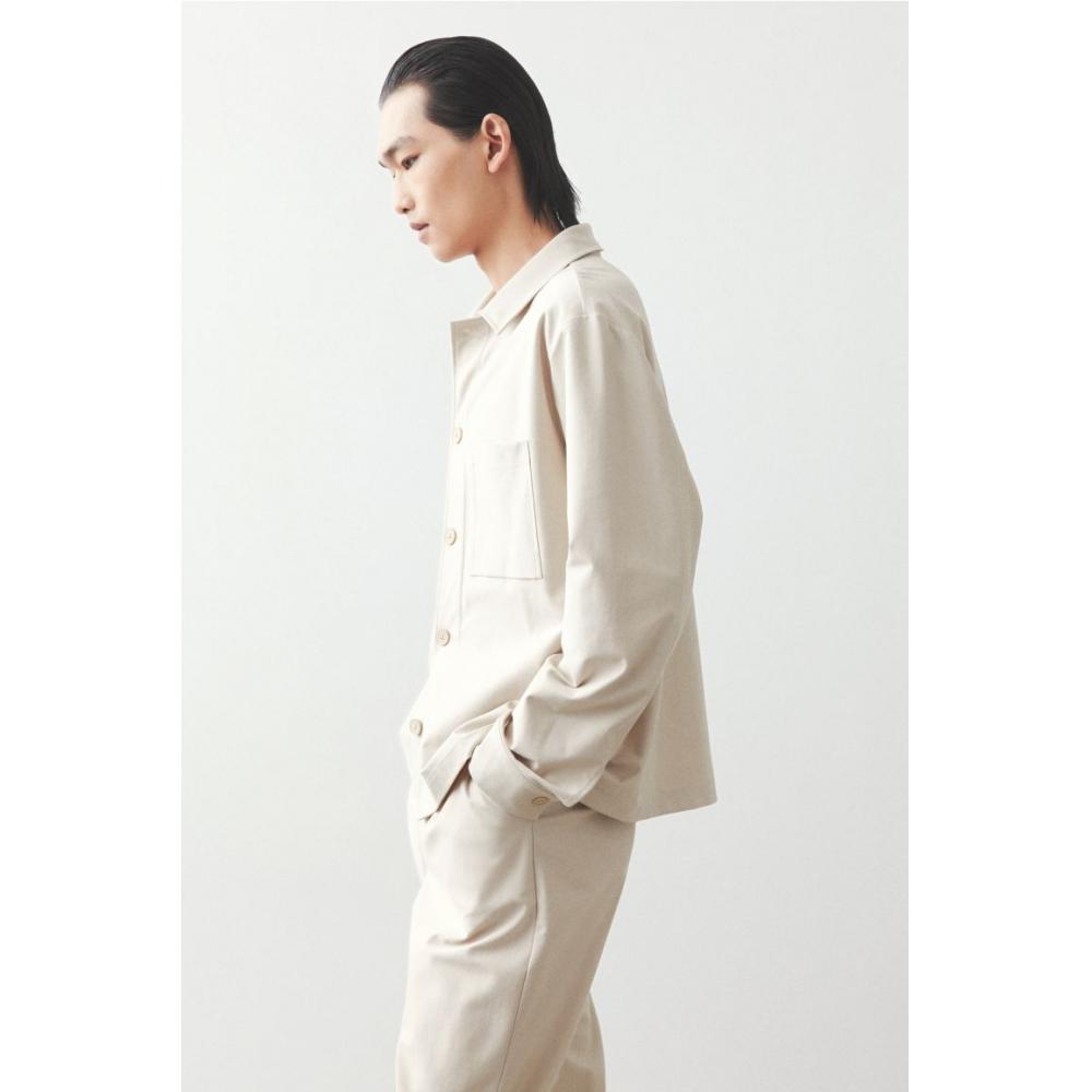 H M Regular Fit Twill oversHirt Beige