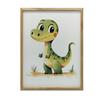 Smiling Dinosaur Smiling Dinosaur, 30X40 Cm, Light Oak Wooden Frame, Matte Paper 230 Gsm
