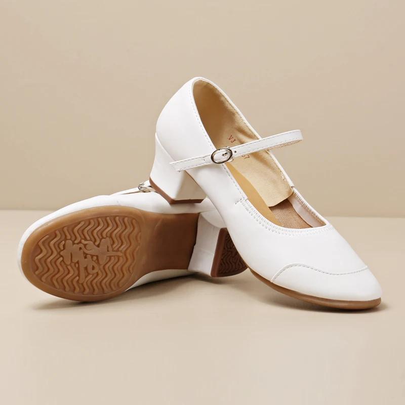 Белые Женские Новые Современные Танцевальные Туфли Девочки Стандартные Танцевальные Туфли Высокий Каблук Бальные Латинские Танцевальные Туфли для Женщин Каблук 4 см