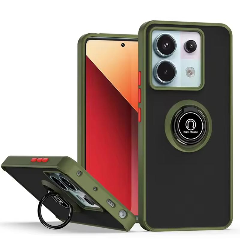 Translucent Shockproof Hard Case with Metal Stand for Poco X7 Pro X6 Pro C75