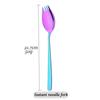 Gold 18/10 Stainless Steel Colorful Creative Design Kitchen Tableware Sporks Dessert Fork Spoon Noodles Salad Fruit Dinnerware