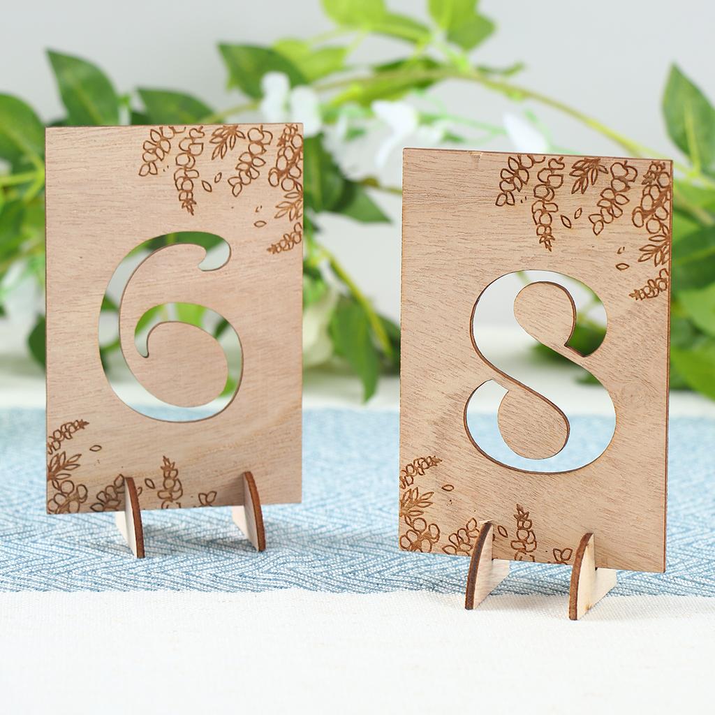 10Pcs 1-10 Numbers Wood Signs Wedding Table Number Wooden Table Numbers Birthday Party Engagement Seat Numbers Sign Gift