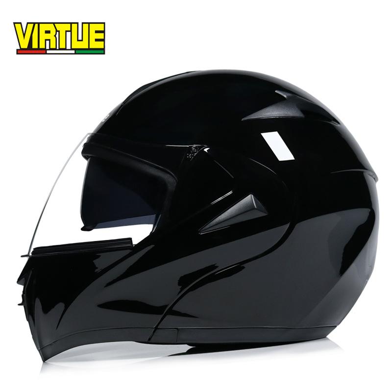 VIRTUE Motorsport Electric Non Motorcycle Helmet Men's Half Helmet Double Lens Full Helmet Running Helmet Carbon Fiber Pattern Road