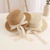 Lace Bow Kids Sun Hat Summer Wide-brim Straw Hats for Girls Outdoor Sunshade Beach Panama Cap