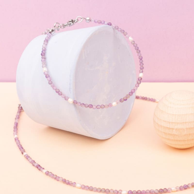 АВГУСТ АЛИСА Цветок Рис Аметист Жемчуг Браслет