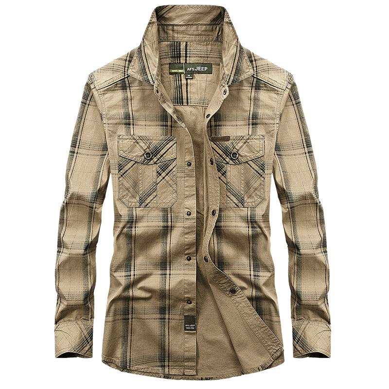 2024 Men's Winter Fleece-Lined Plaid Shirt – Plus Size, Long Sleeve, Casual Cotton Trendy Shirt