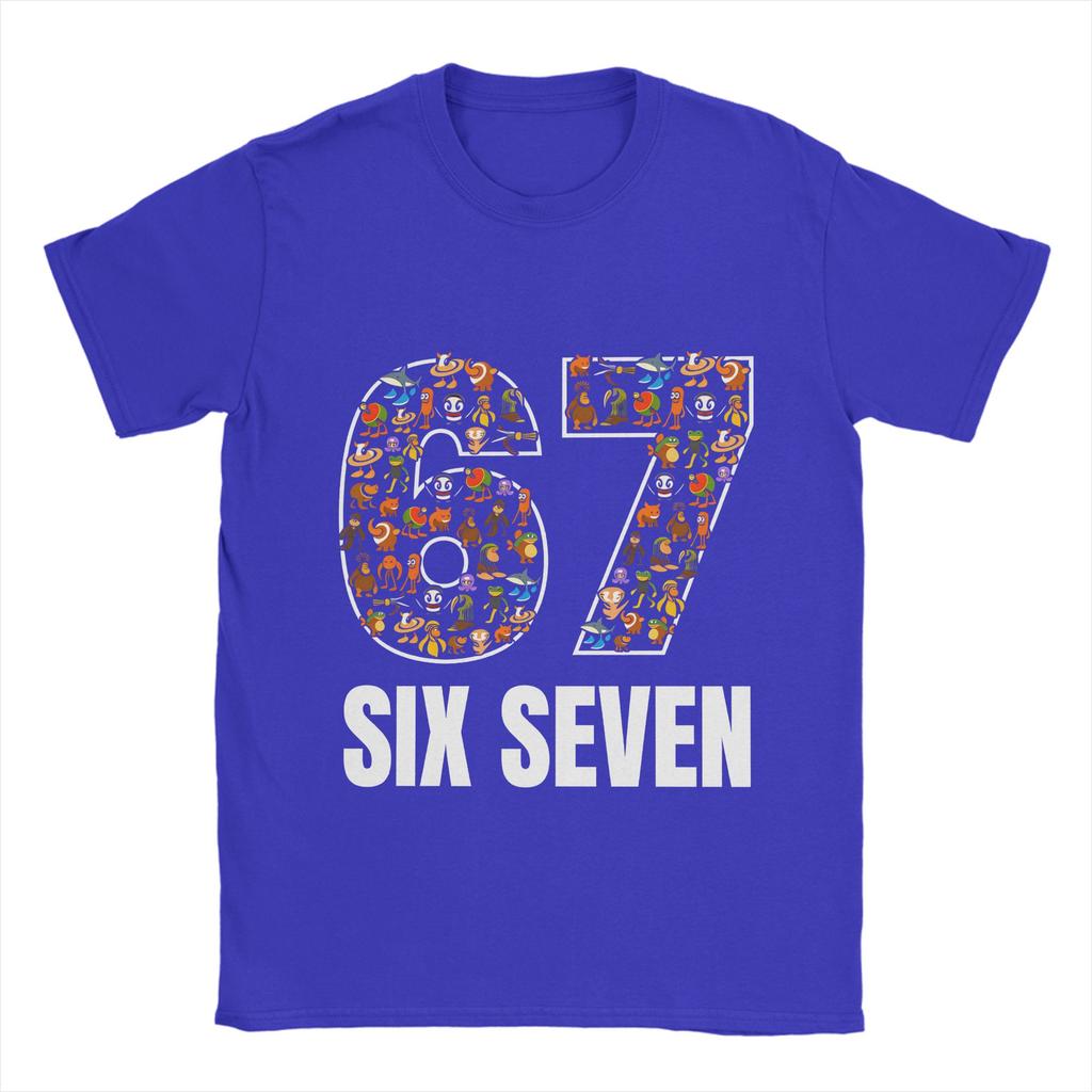 Six Seven Italian Brainrot TShirts for Men Leisure Cotton Tee Shirt Crewneck Short Sleeve T Shirt Plus Size Clothes