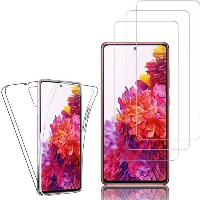 Чехол Силиконовый - Samsung - Galaxy S20 FE - Полная Защита - 3 Защитных Стекла - Прозрачный