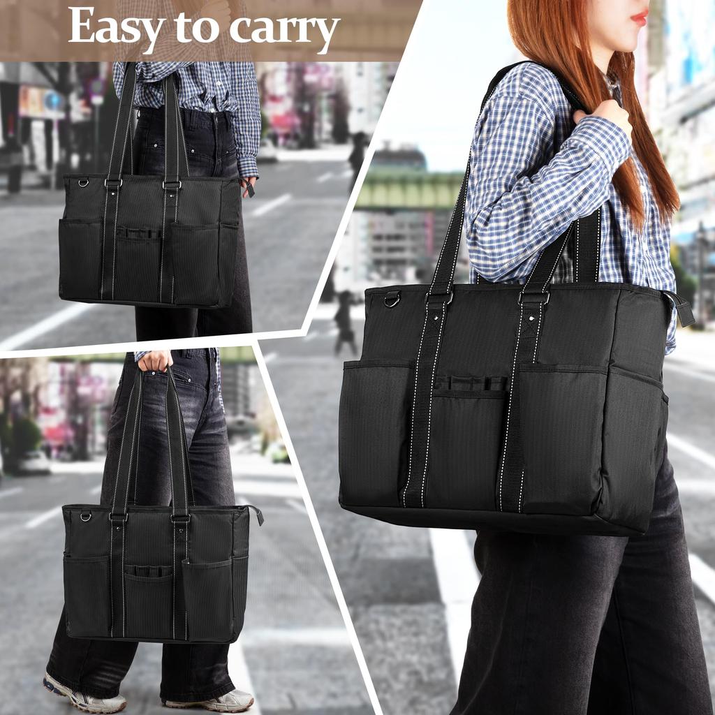 Сумка для деловых людей, большая, формата А4, для документов, в комплекте держатель для ручки и чехол для поездок на работу, черная [Damero] Сумка учителя, вместимость,