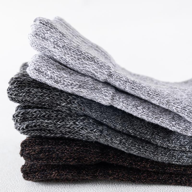 1 пара зимних теплых женских носков, шерстяные мужские и мужские носки, очень плотные однотонные носки, шерстяные носки для защиты от холодного снега, махровые носки