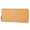 Black Long Wallet with Coin Purse Round Zipper Type Genuine Leather Selva Beige [Dakota Label] Men's BL-620214-42