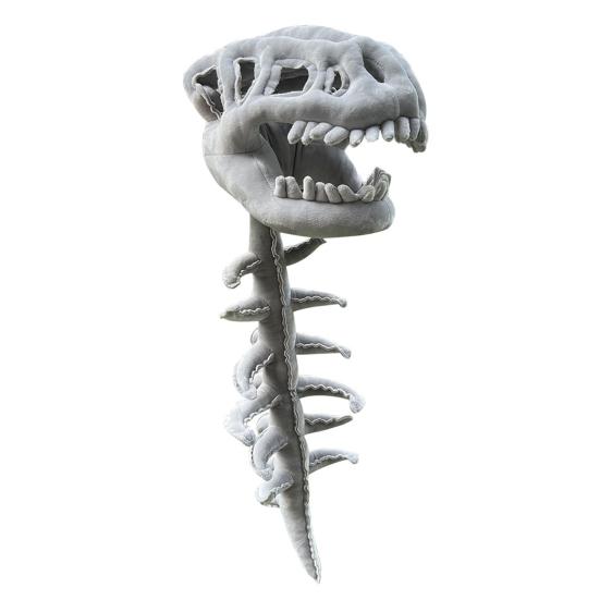 Костюм скелета динозавра Реалистичный головной убор в виде черепа динозавра 3D плюшевый позвоночник Косплей реквизит Аксессуар для переодевания на Хэллоуин