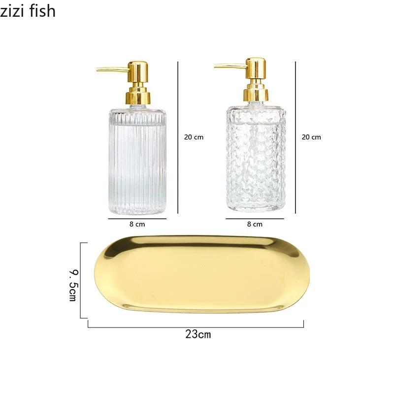 Стеклянная бутылочка для лосьона-антисептика для рук Металлическая керамическая подставка Коричневый Желтый Нажимной тип Бутылочка для шампуня Диспенсер для мыла в ванной Комнатная декорация