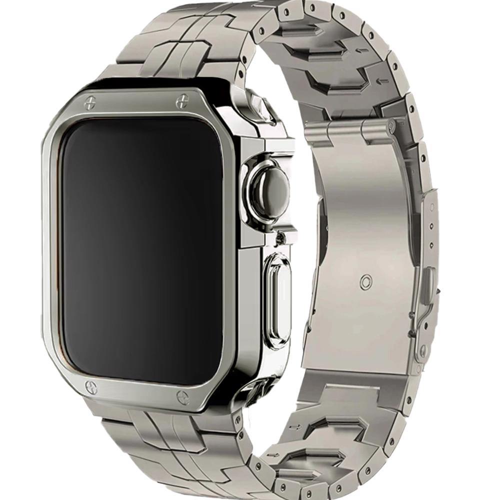 Чехол+Ремешок из ТПУ для Apple Watch Band 46мм 42мм Титановый Наручный Браслет Защитные Пленки для Экрана IWatch 10 9 7 8 45мм 41мм 44мм 40мм 49мм