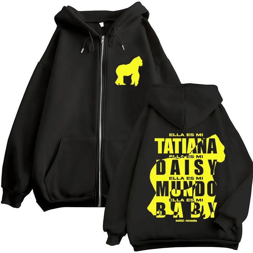 Rapper Rusowsky Daisy Tour  Album Merch Zipper Hoodie Mens Retro Oversized Jacket Sweatshirt Streetwear