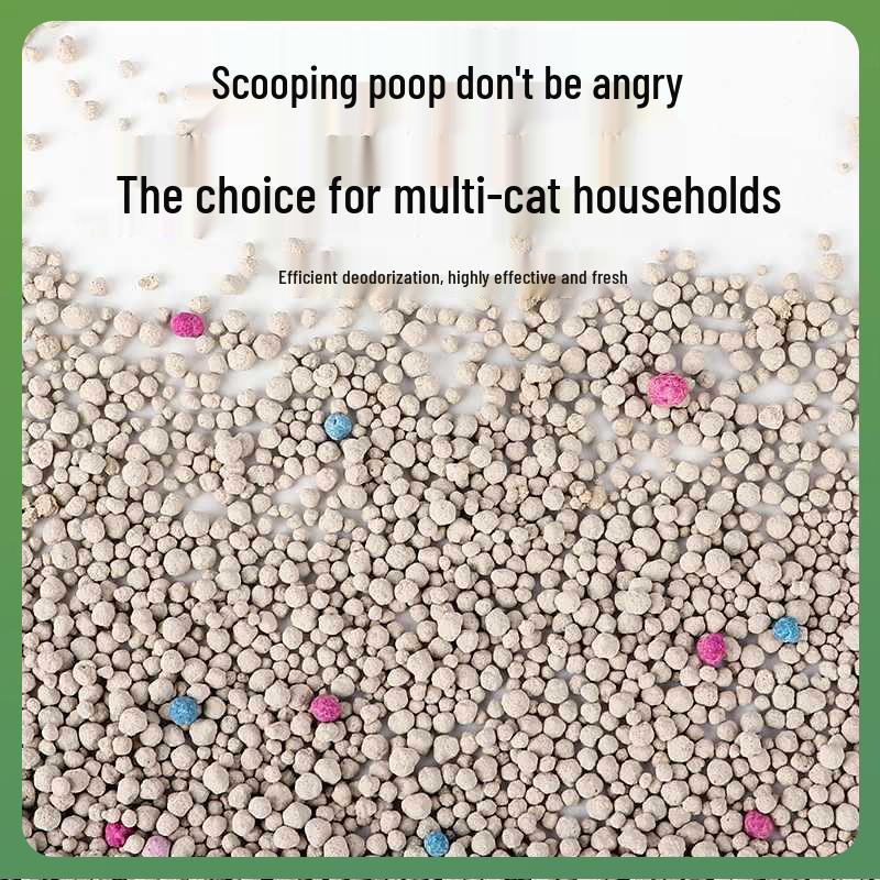 Бентонитовый дезодорирующий кошачий наполнитель, мало пыли, 40 цзинь, большой мешок, минеральный песок, 20 цзинь