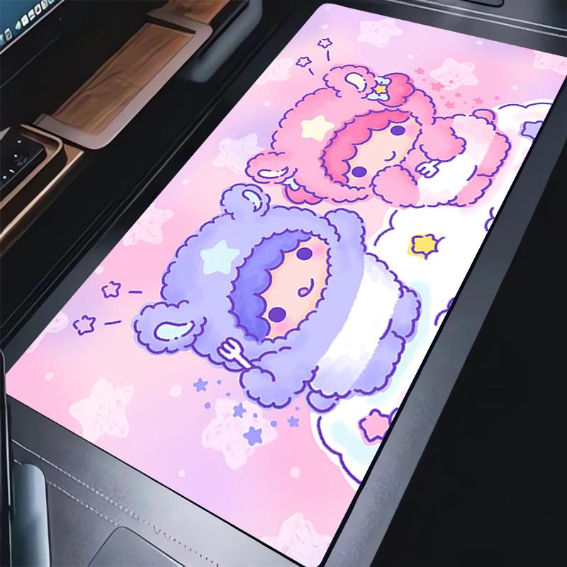 Mouse Pad Office PC Kawaii Anime Bear Mousepad Pink Cartoon L-little T-twin Star Desk Mouse Mat Laptop Gaming Keyboard Pad Gift
