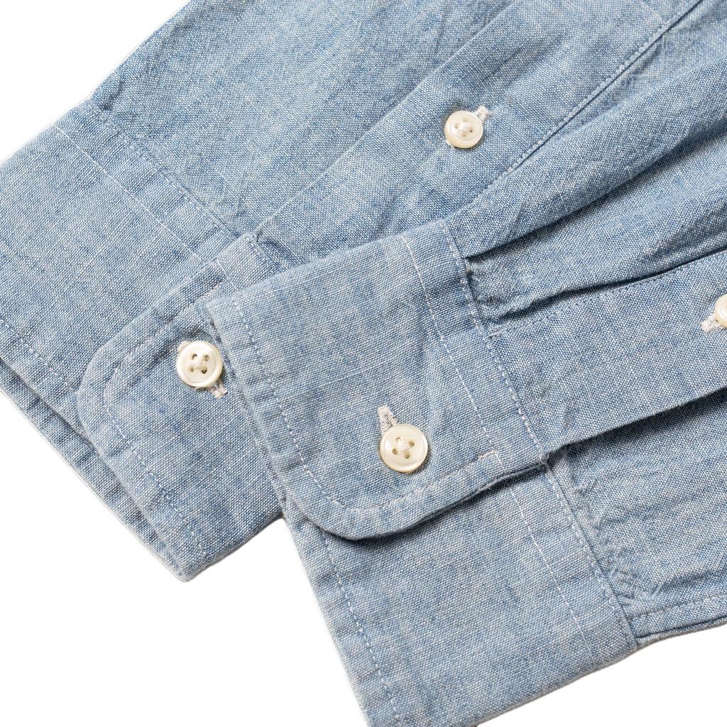 Polo Ralph Lauren FW21 Вышитый логотип Slim Fit Рубашка с длинным рукавом Мужские рубашки Синий 710548538-001