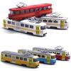 Classic Train Tram Diecast Pull Back Model with LED Music Developmental Kids Toy