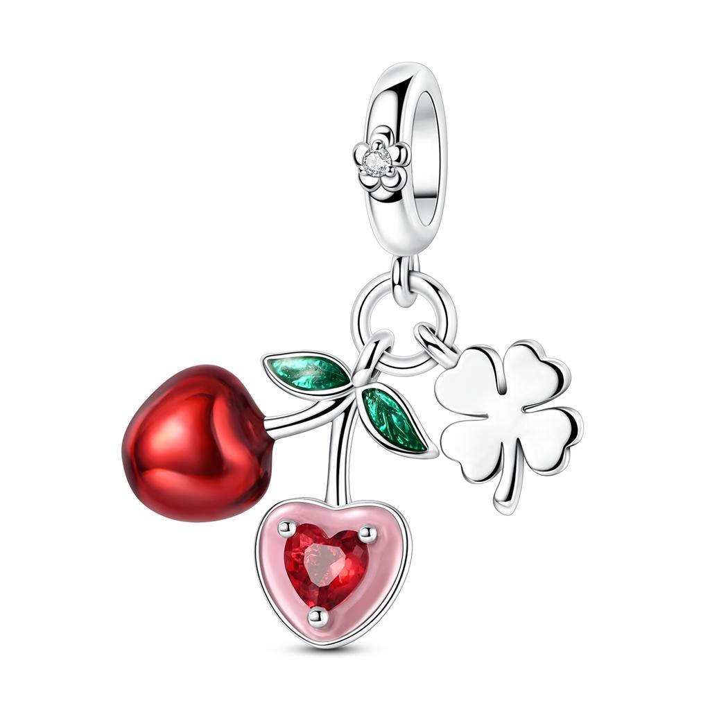 Fruit Charm Bead 925 Silver Strawberry Cherry Avocado Fit Original Bracelet Diy Fashion Jewelry