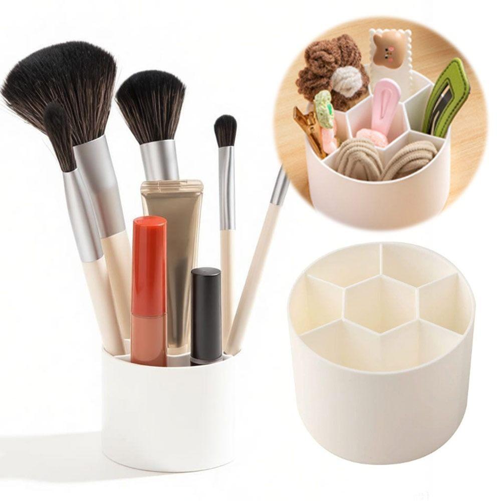 Mini Desktop Storage Box Rotating Stationery Storage Rack Simple Makeup Brush Holder for Home