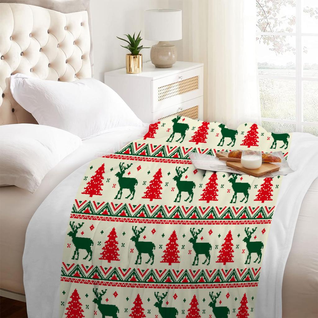 2026 Рождественский фланелевый плед 3D-печатный плед для офиса, дома, кемпинга, сна, отдыха, рождественские подарки для домашнего декора