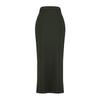 Black Smart Crepe Slit Detailed Maxi High Waist Stretchy Knitted Skirt Twoss23et00351