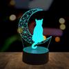 Xiaomi 1 шт. 3D ночник Mooncat, настольная лампа USB, атмосферообразующий светильник для спальни, гостиной, праздничный, подарок на день рождения, ночник.