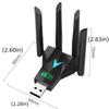 Dual Band 2.4G/5Ghz 1300Mbps WiFi Dongle 4 Antenna Design Wireless Network Card  Home Use