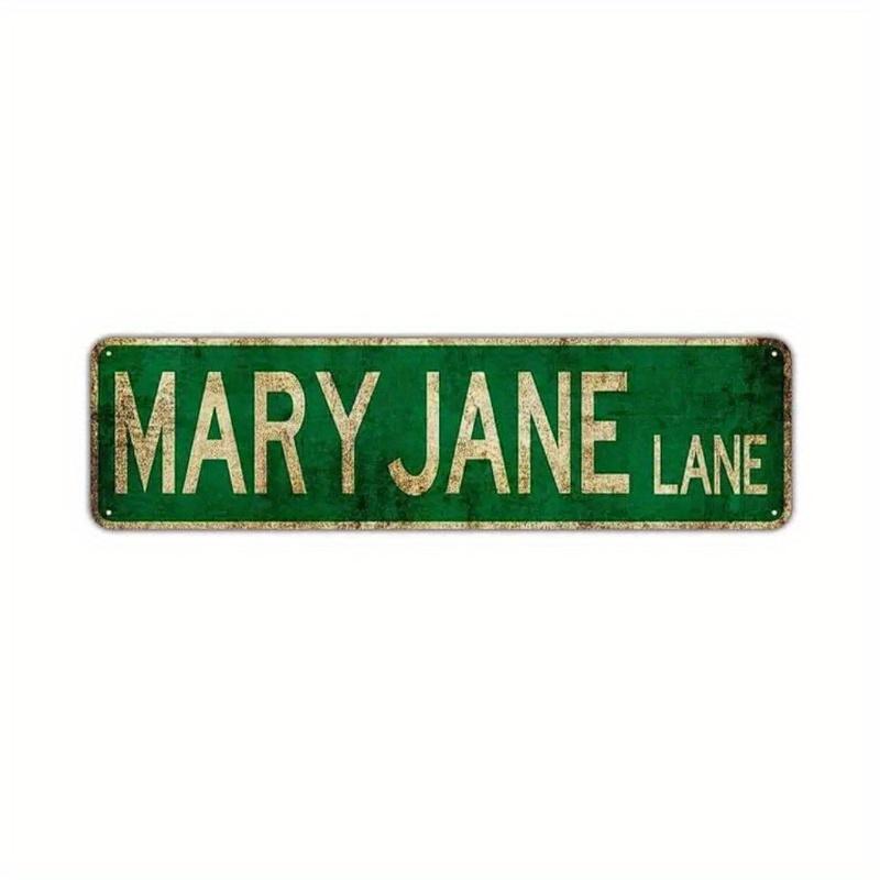 Metal Tin Sign (4''x16''/10cm*40cm), "4 Street Signs of Avenue/Exit 420/Mary Jane Lane/High Street" Vintage Plaque Decor, Home Decor, Room Decor