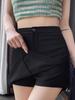 2024 Женская черная юбка А-силуэта с высокой талией, плиссированная короткая юбка с завязками на шнурке